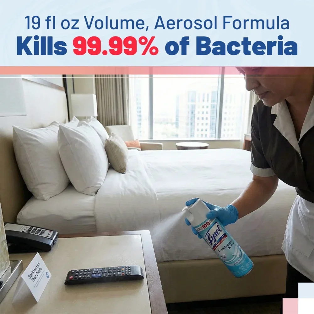 Reckitt Benckiser 74828 19 oz. Crisp Linen Scent Disinfectant Spray, 12/Case