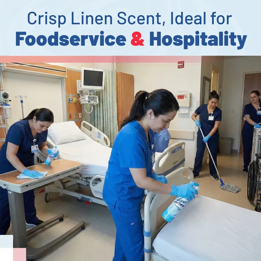 Reckitt Benckiser 74828 19 oz. Crisp Linen Scent Disinfectant Spray, 12/Case