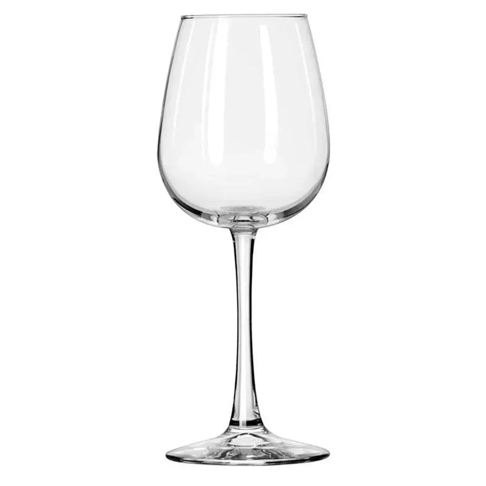 Tall round wine glass by Libbey, designed for enhanced aroma and taste, perfect for wine presentations in elegant hotel and restaurant settings.
