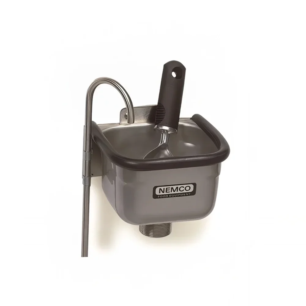 Nemco 77316-7 7" Spade Cleaning Well with 3/8" Round Spigot & Rubber Bumper, Stainless Steel