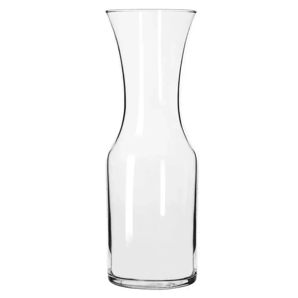 Large lead free glass decanter from Libbey, designed for wine aeration and upscale restaurant or hotel table service with a refined look.
