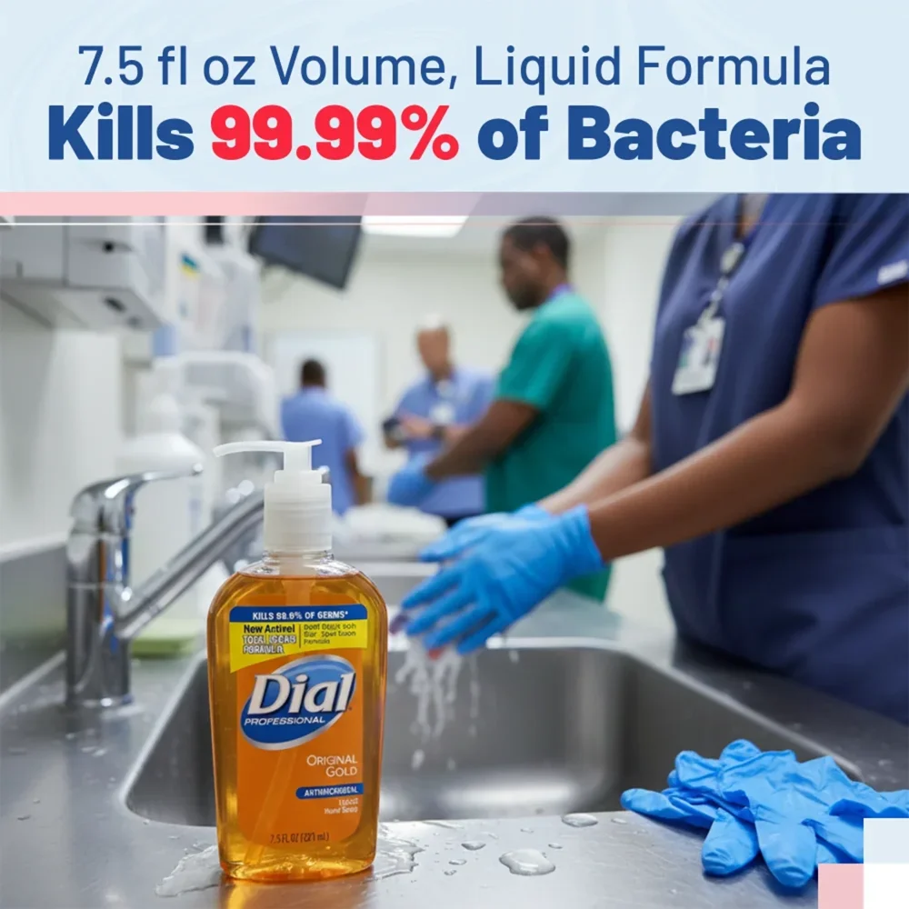 Dial 7.5 oz. Gold Liquid Hand Soap, Antibacterial, 12/Case