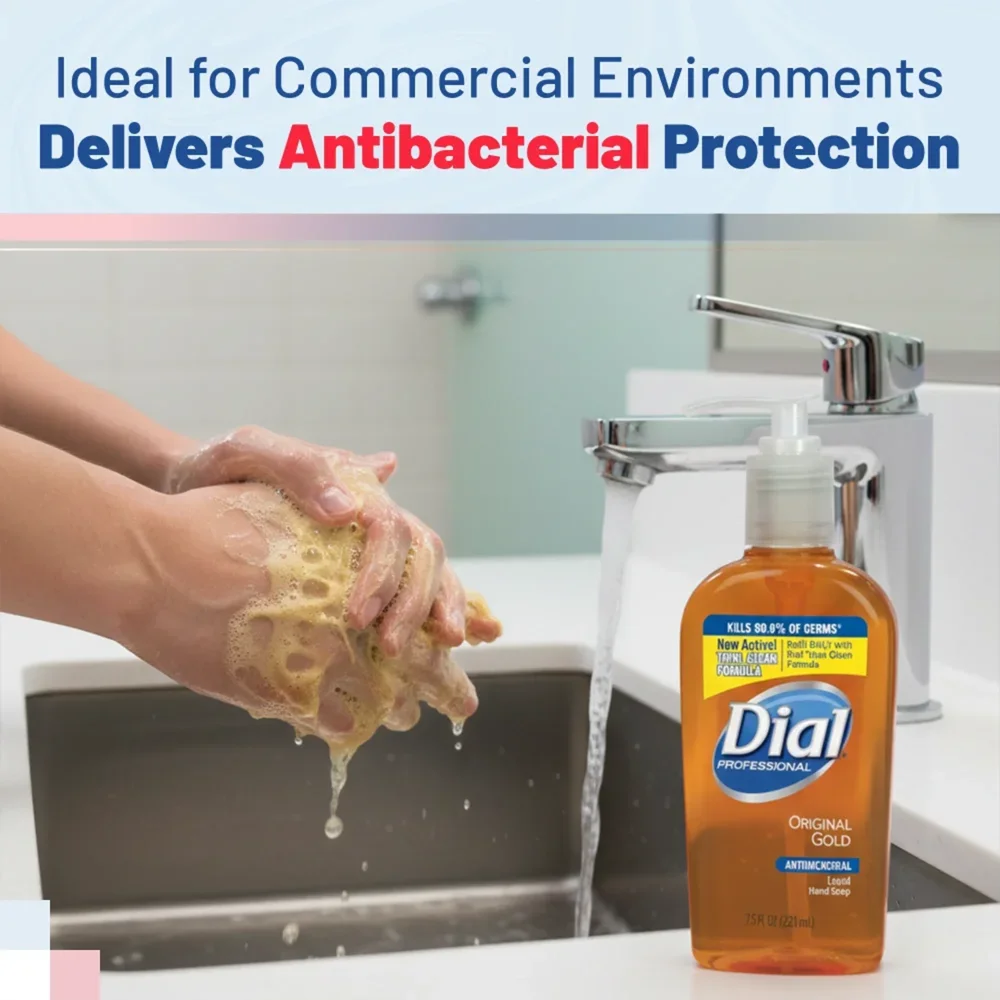 Dial 7.5 oz. Gold Liquid Hand Soap, Antibacterial, 12/Case