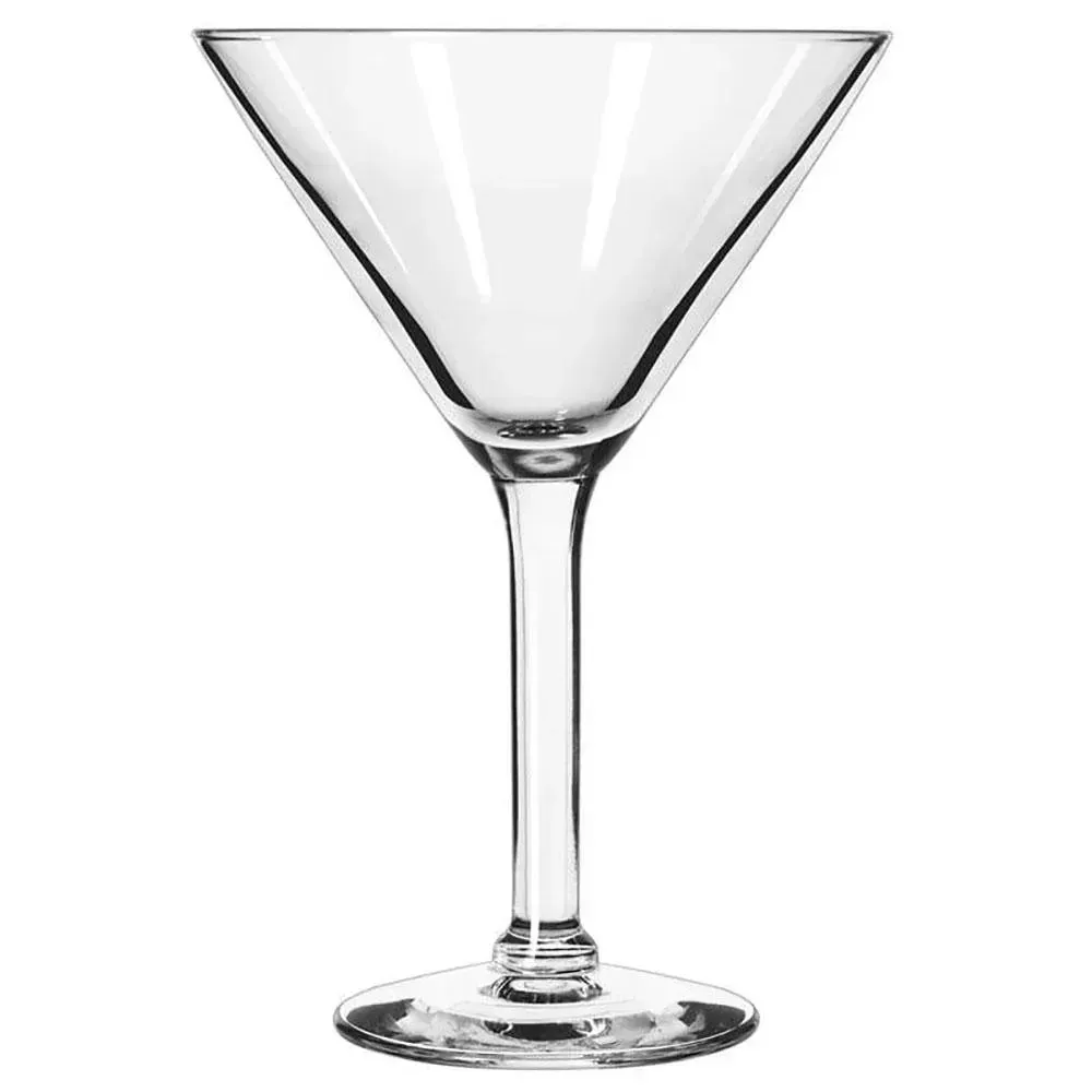 Classic martini glass from Libbey with a wide foot to ensure stability, making it ideal for hotel and restaurant bar presentations.