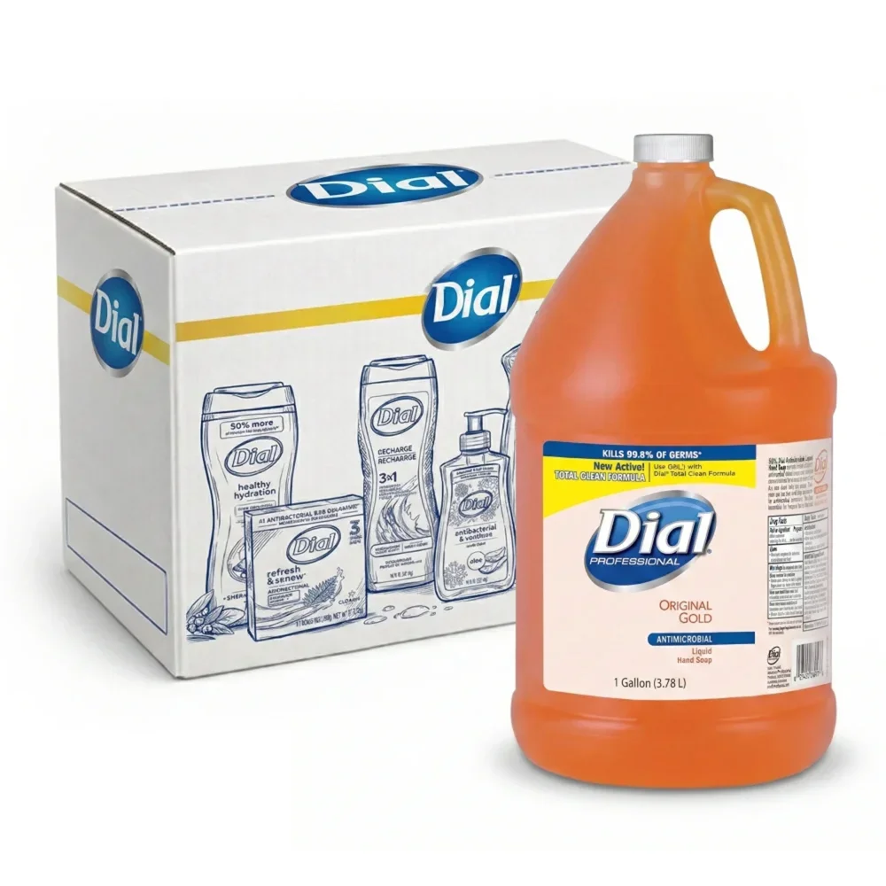 Dial 1 Gallon Gold Liquid Hand Soap, Antibacterial, 4/Case