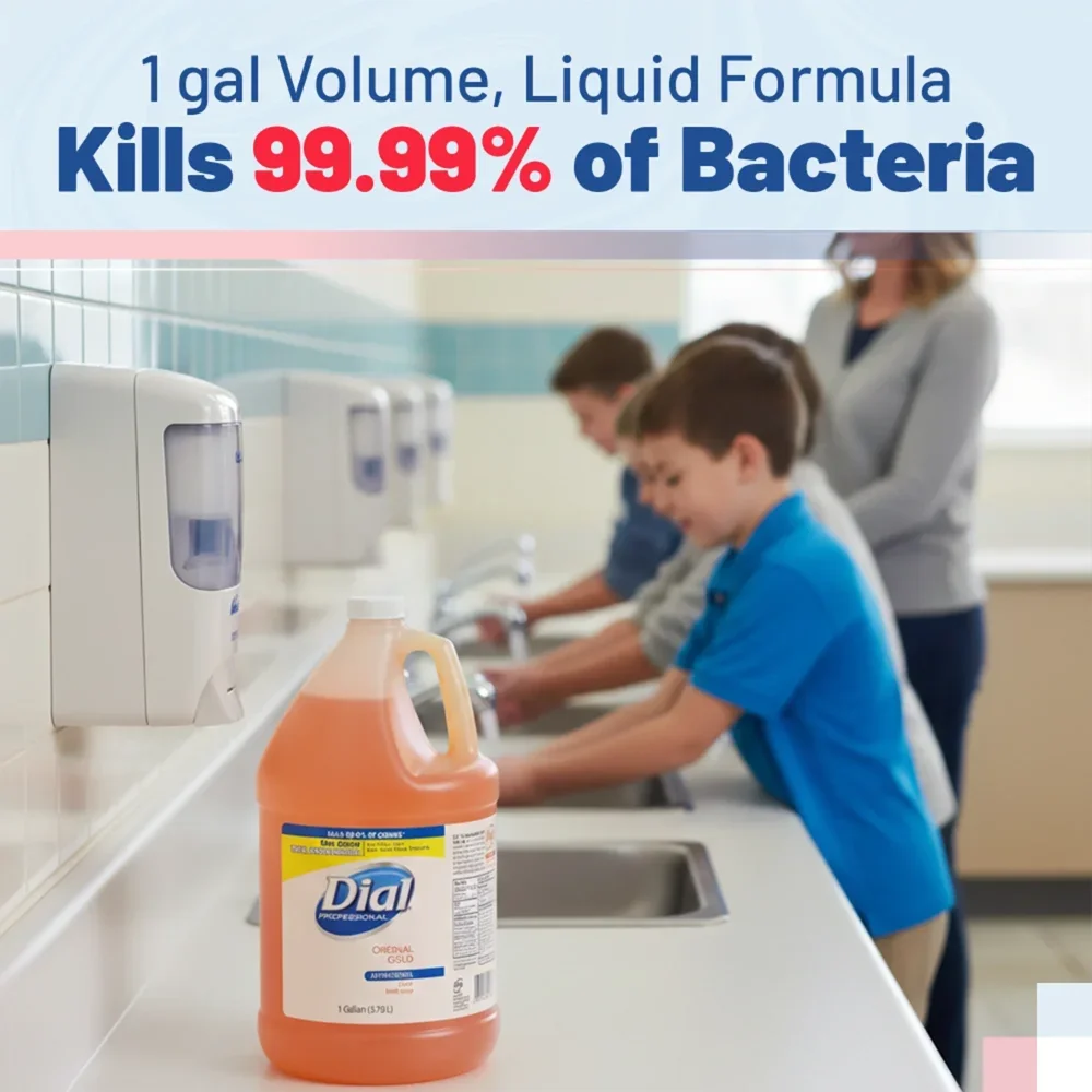 Dial 1 Gallon Gold Liquid Hand Soap, Antibacterial, 4/Case