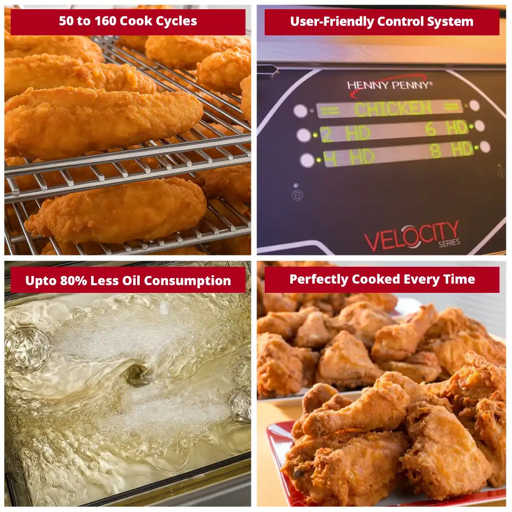 Henny Penny PXE100.09 24" Velocity Series 8-Head Electric Pressure Fryer, 75 lb Vat, 240V, 3 Phase