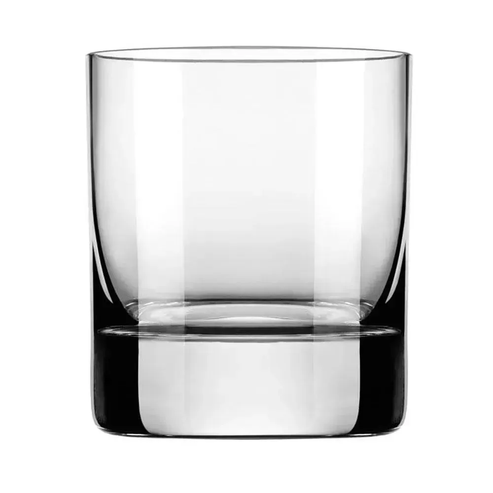 Petite Modernist rocks glass from Libbey with crystal clarity and a solid base, perfect for minibar spirits, café cocktails, or aperitifs.