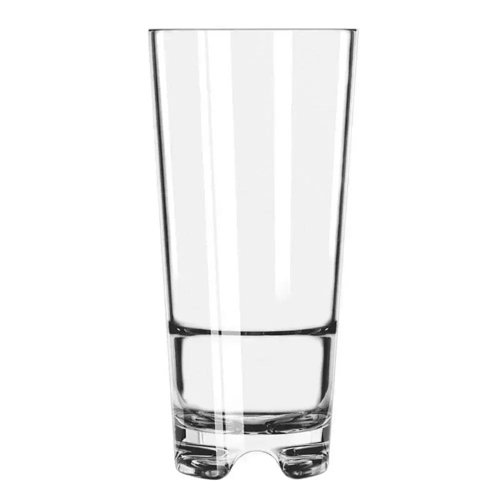 Crystal clear stackable Tritan tumbler by Libbey, perfect for patios, cafés, or everyday hydration with lightweight, break resistant durability.