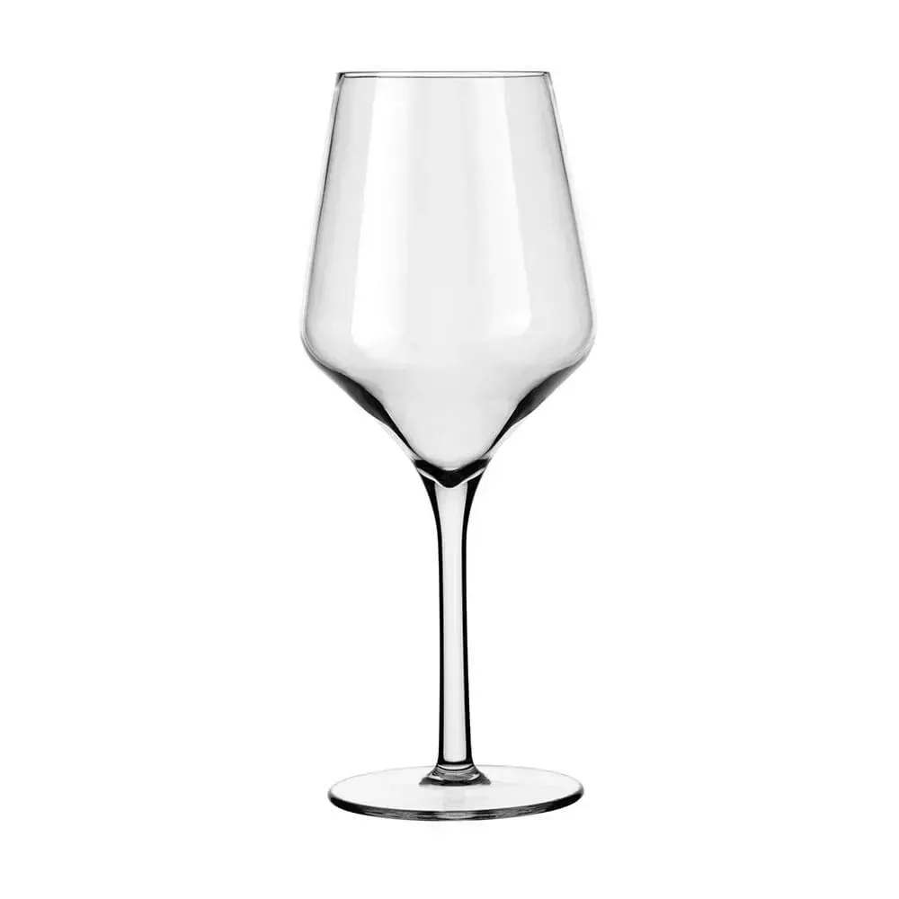 Stemmed Tritan wine glass by Libbey offers crystal clarity and bpa free durability, perfect for upscale outdoor entertaining or patio use.