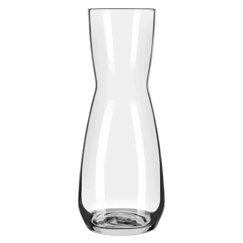 Round glass carafe from Libbey with smooth contours, ideal for serving sangria, juice, or water at gatherings with style and functionality.