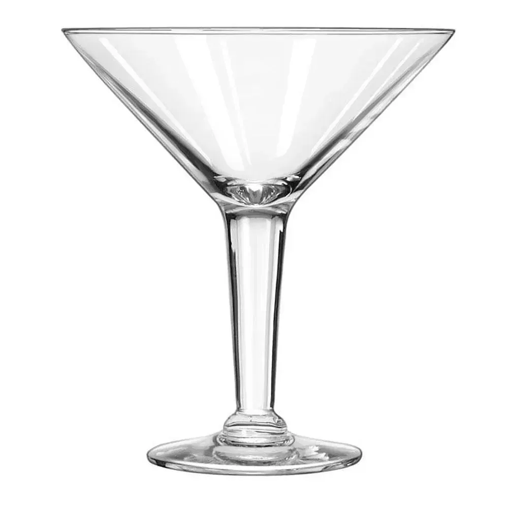 Oversized stemmed martini glass by Libbey with a stable base and wide bowl, ready for dramatic cocktail presentations and upscale bar service.