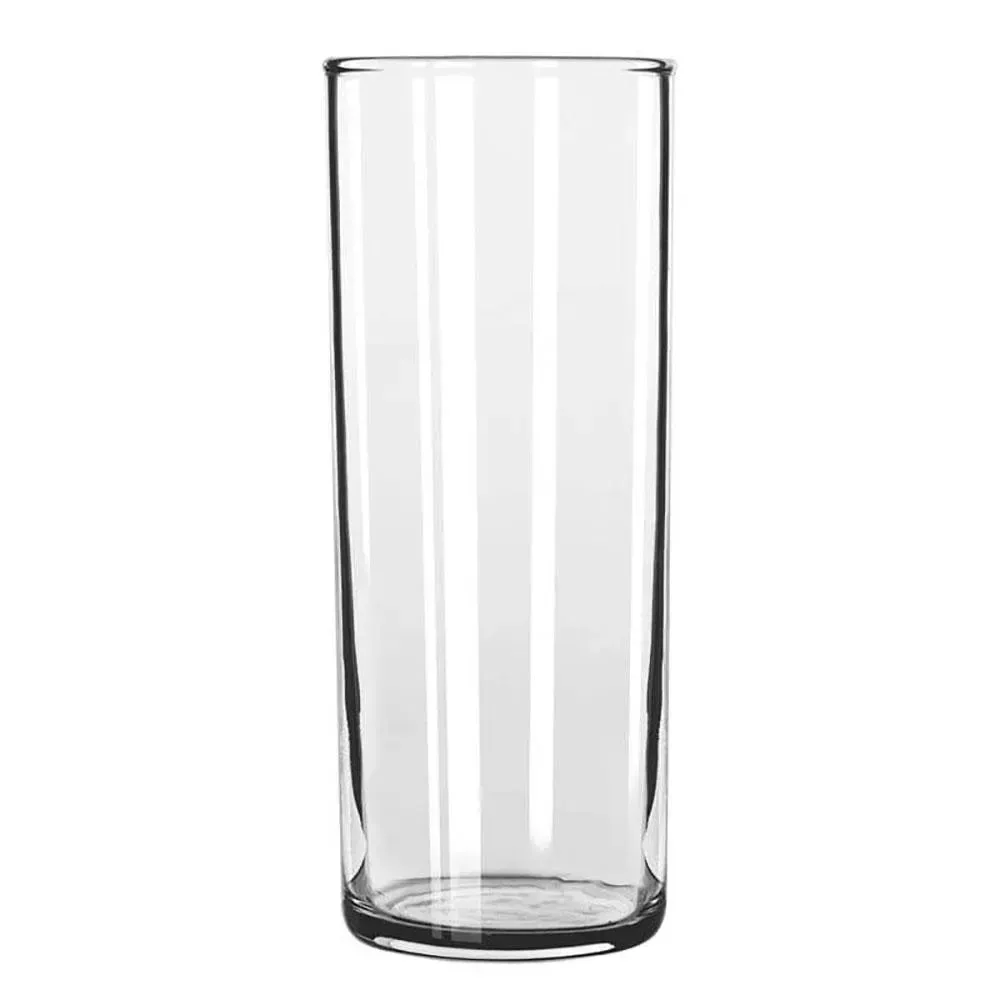 Straight sided clear zombie glass from Libbey with a cylindrical body, ideal for layering tiki drinks, mocktails, or vibrant summer cocktails.