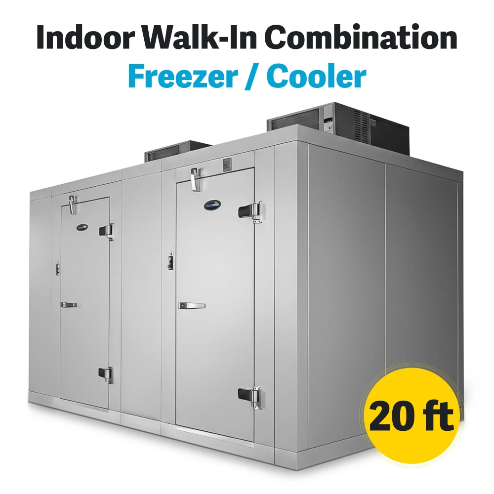 Amerikooler 10' x 20' Indoor Walk-In Cooler & Freezer Combo with Aluminum Floor & Top Mounted Refrigeration