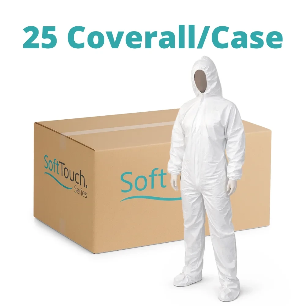 SoftTouch Series Safety Zone Coverall Front Zipper with Elastic Wrists, 3X-Large, White, 25/Case