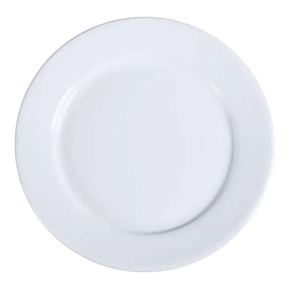 White Yanco China chinaware dinner plate, versatile and durable, ideal for daily restaurant, catering, and buffet service use.