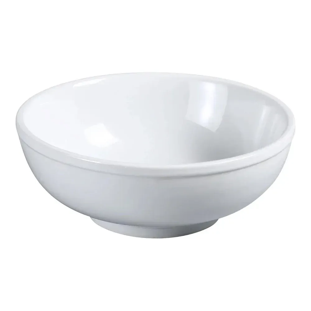 Deep wide white chinaware menudo bowl from Yanco China, perfectly designed for hearty soups, stews, or traditional menudo with a classic look.