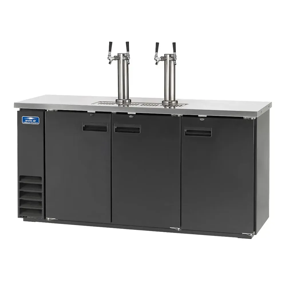 Arctic Air stainless steel kegerator with double doors, built for direct-draw beer service in busy bars, restaurants, and event venues every day.