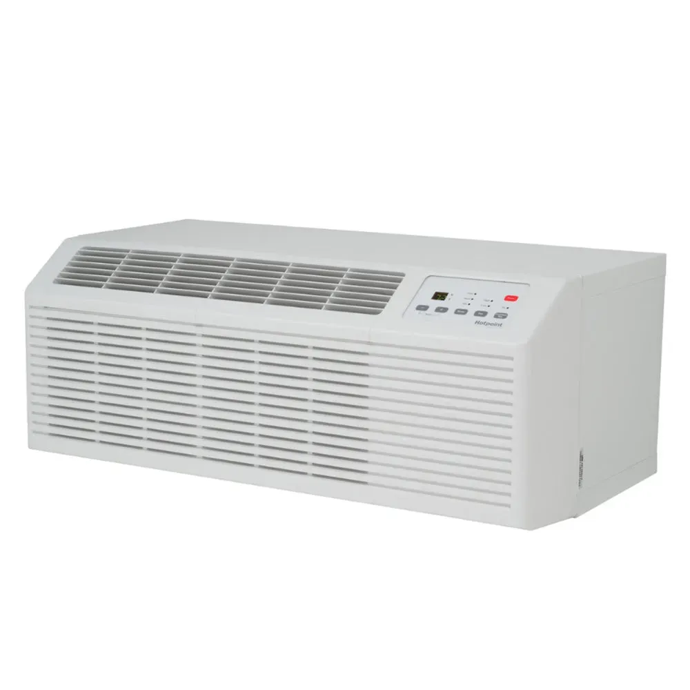 Hotpoint compact PTAC unit with electric heat kit for cooling and heating, ensuring year-round comfort in smaller rooms or guest suites.