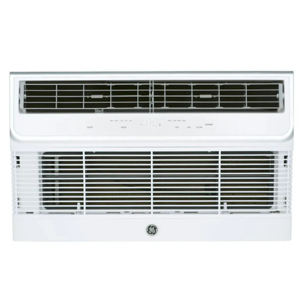 GE built-in smart thru-wall air conditioner with electronic cap-touch controls, auto-dimming and contemporary faceplate for connected.