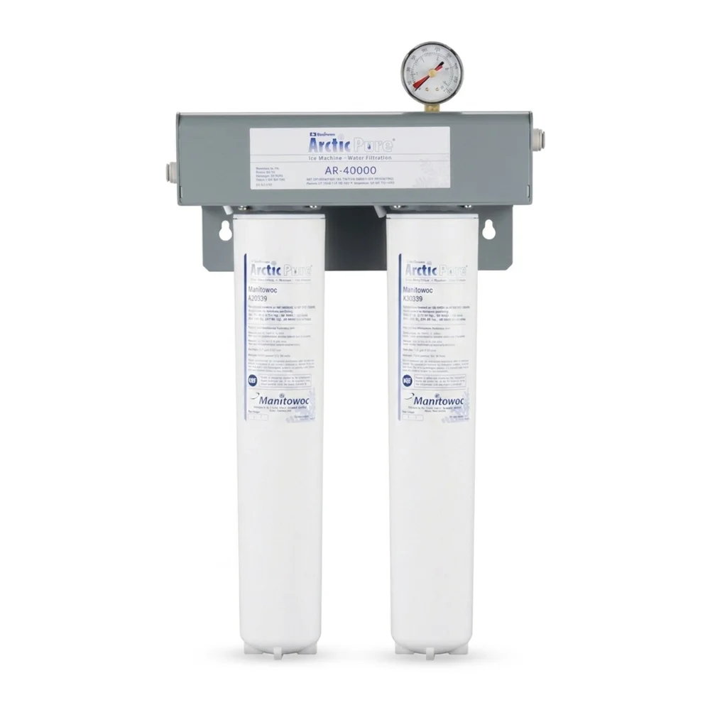Manitowoc AR-40000 Arctic Pure Dual Cartridge Ice Machine Water Filtration System with 1 Micron Rating - 1.5 GPM