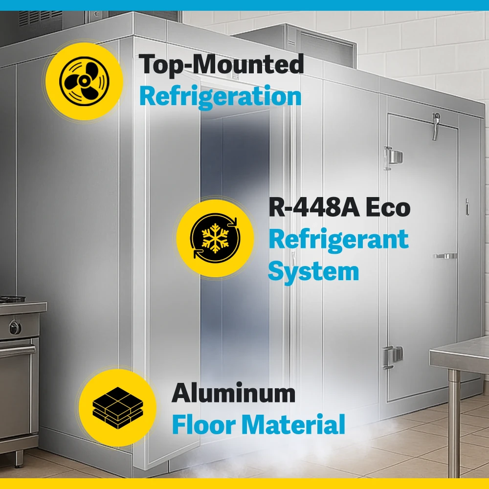 Amerikooler 10' x 20' Indoor Walk-In Cooler & Freezer Combo with Aluminum Floor & Top Mounted Refrigeration