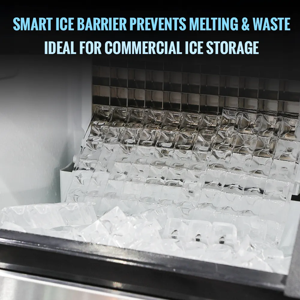 Ice-O-Matic upright ice storage bin with large capacity, providing secure and efficient storage for commercial ice applications.