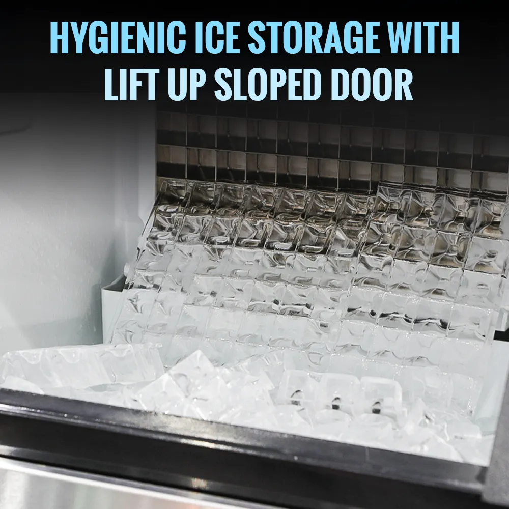 Ice-O-Matic stainless steel reinforced ice storage bin, durable and reliable for professional ice storage in restaurants and bars.