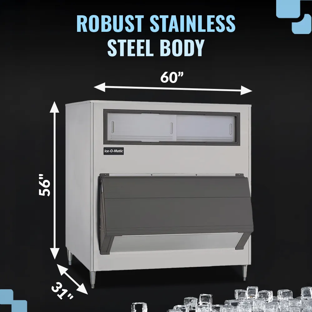 Ice-O-Matic upright ice storage bin with robust construction, perfect for storing large amounts of ice in professional kitchens.