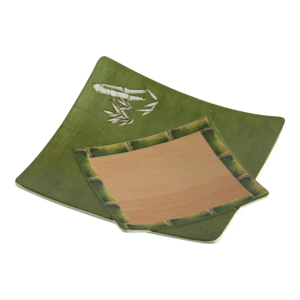 Yanco BA-1111 Bamboo Style 11" Melamine Square Plate