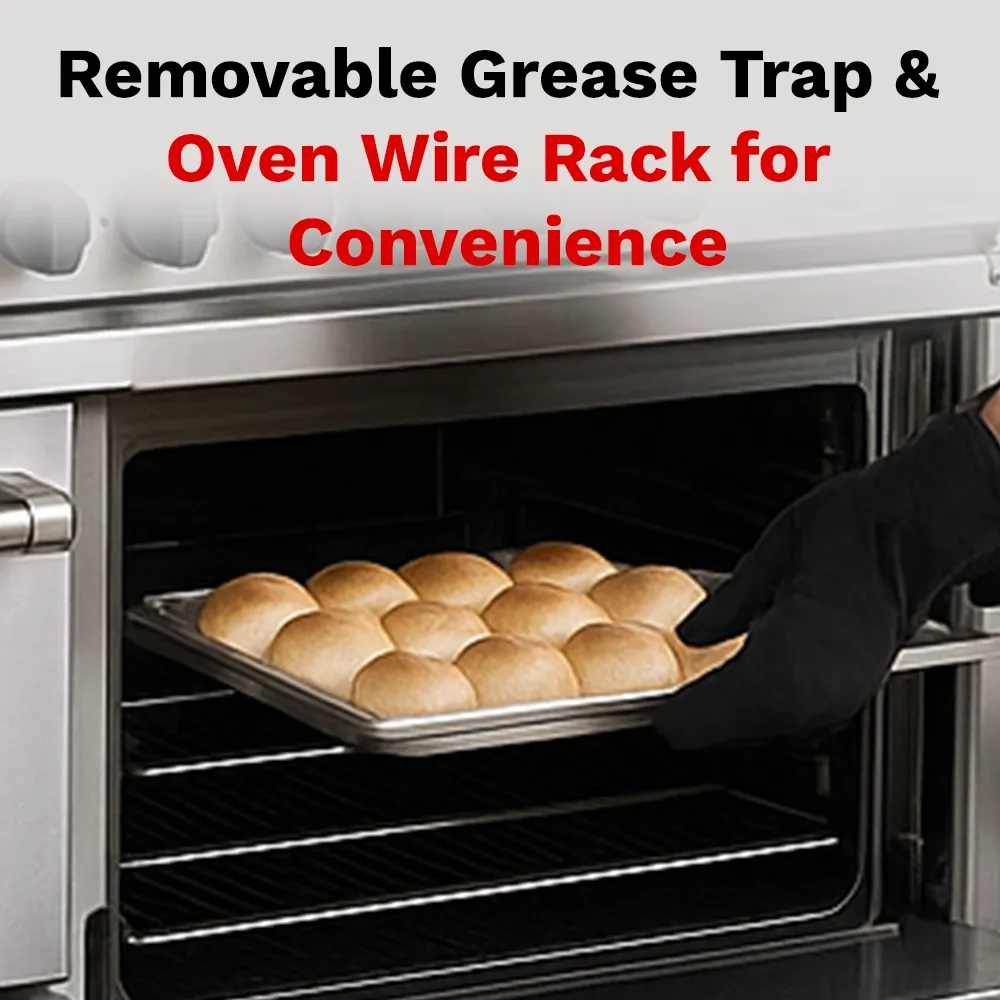 BakeMax BAS36-24-2 Restaurant Series 60" Commercial Gas Range with 6 burners