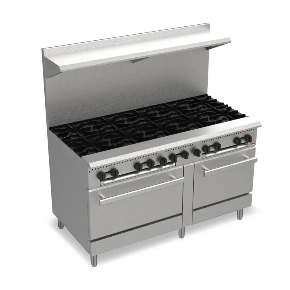 BakeMax BAS60O 60" Restaurant Series Commercial Gas Range w/ 10 Burners, 315,000 BTU