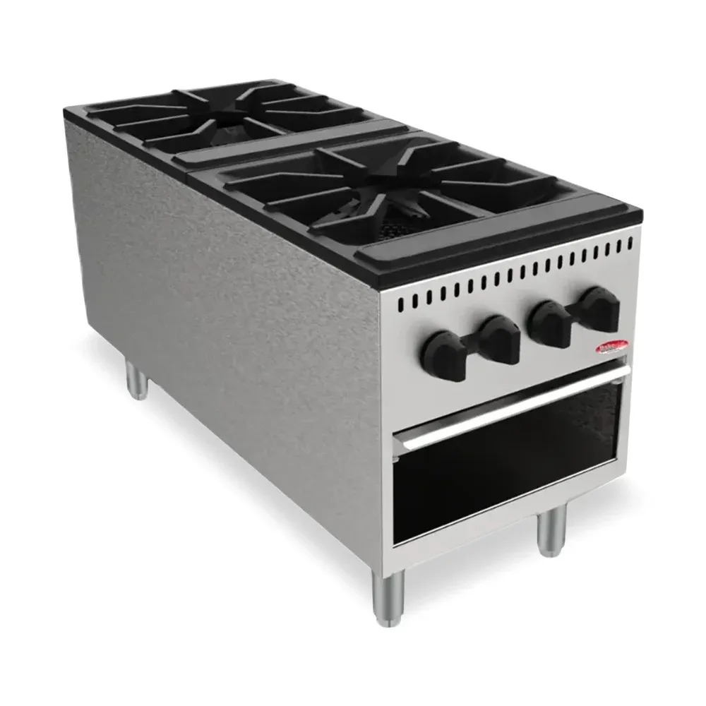 Bakemax BASPS002 18" 2 Burner Stock Pot Range, Natural Gas/Liquid Propane