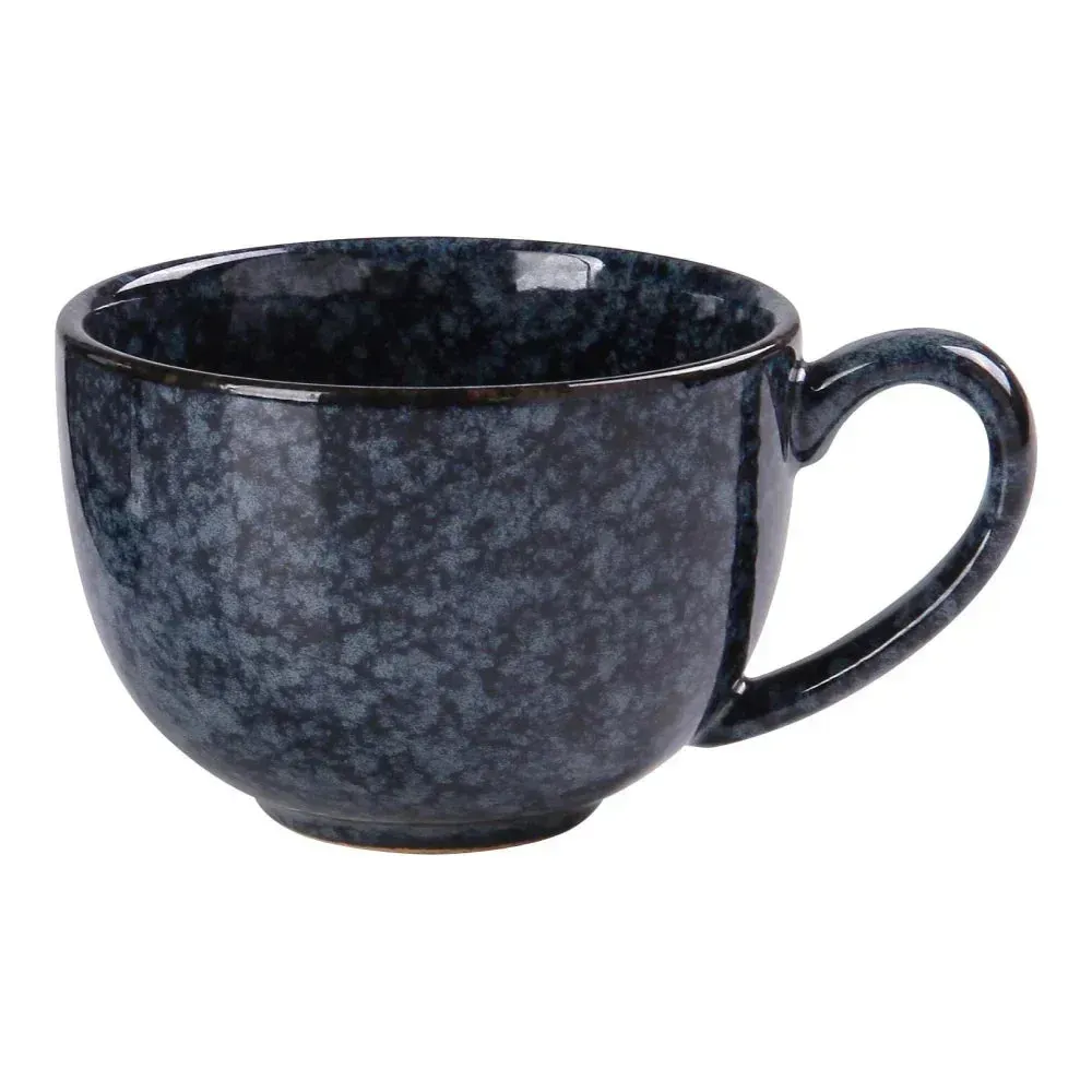 Blue coffee cup from Yanco China, suitable for serving hot beverages such as tea, coffee, or hot chocolate, designed with comfort and appeal.