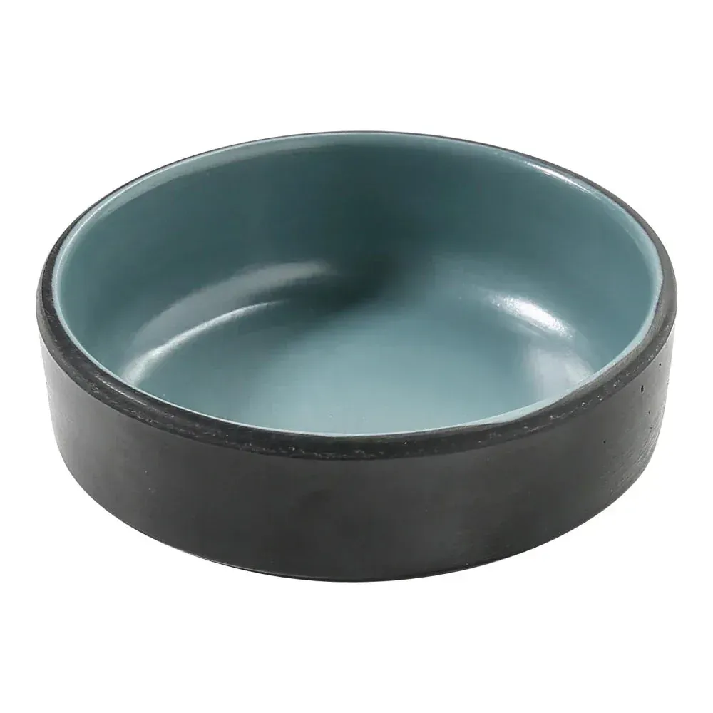Yanco Birmingham melamine sauce dish in teal, compact and durable, great for serving sauces or small portions, pack included.