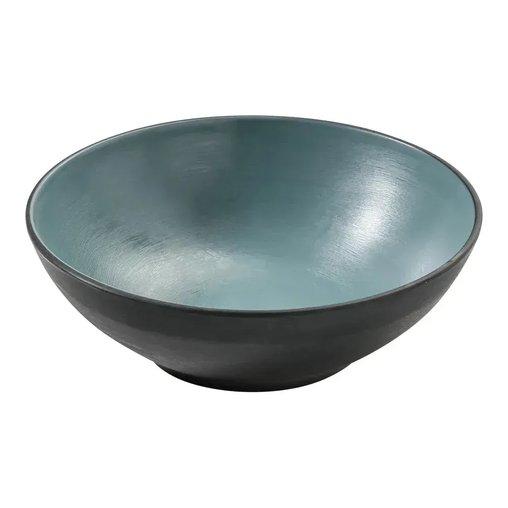 Green cereal bowl from Yanco China, a twenty four ounce bowl suitable for substantial servings of cereal, soup, or salad in dining spaces.
