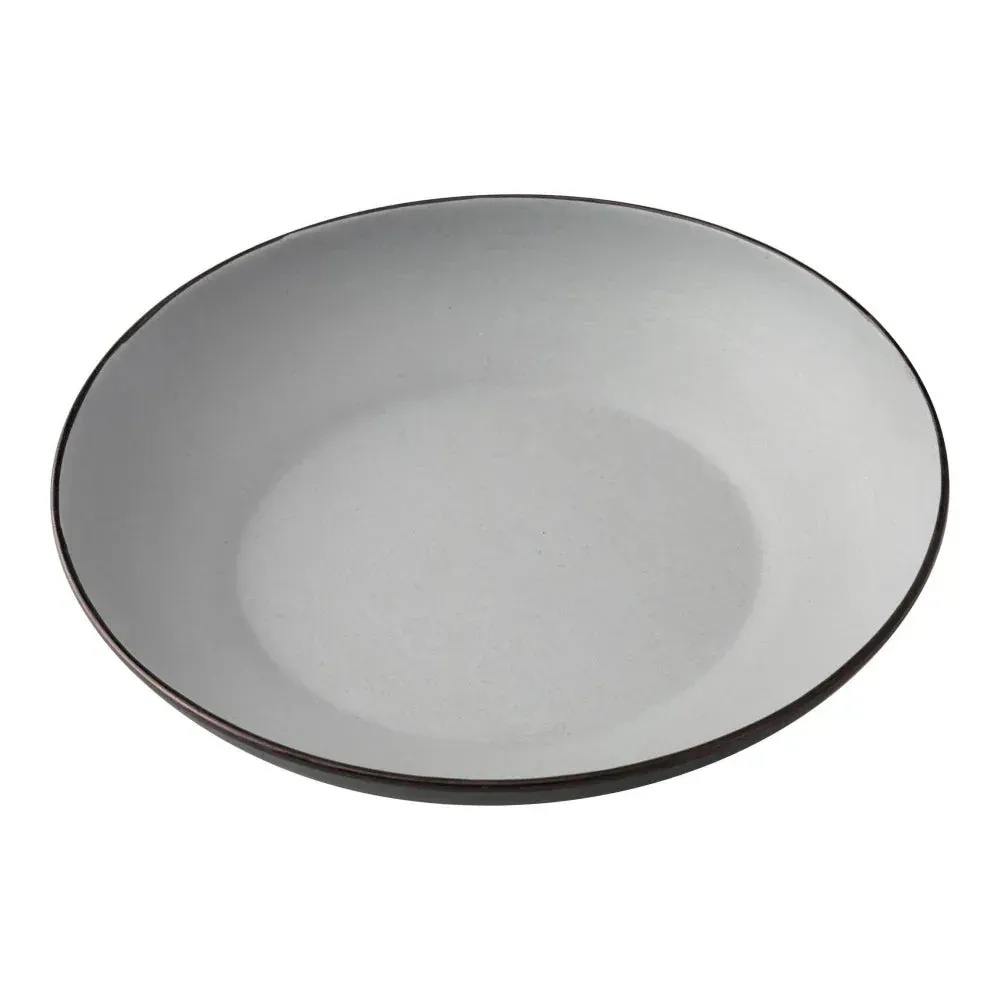 Yanco China gray-black melamine bowl with smooth matte finish and robust design, great for salads, soups, or pasta at home or in dining.