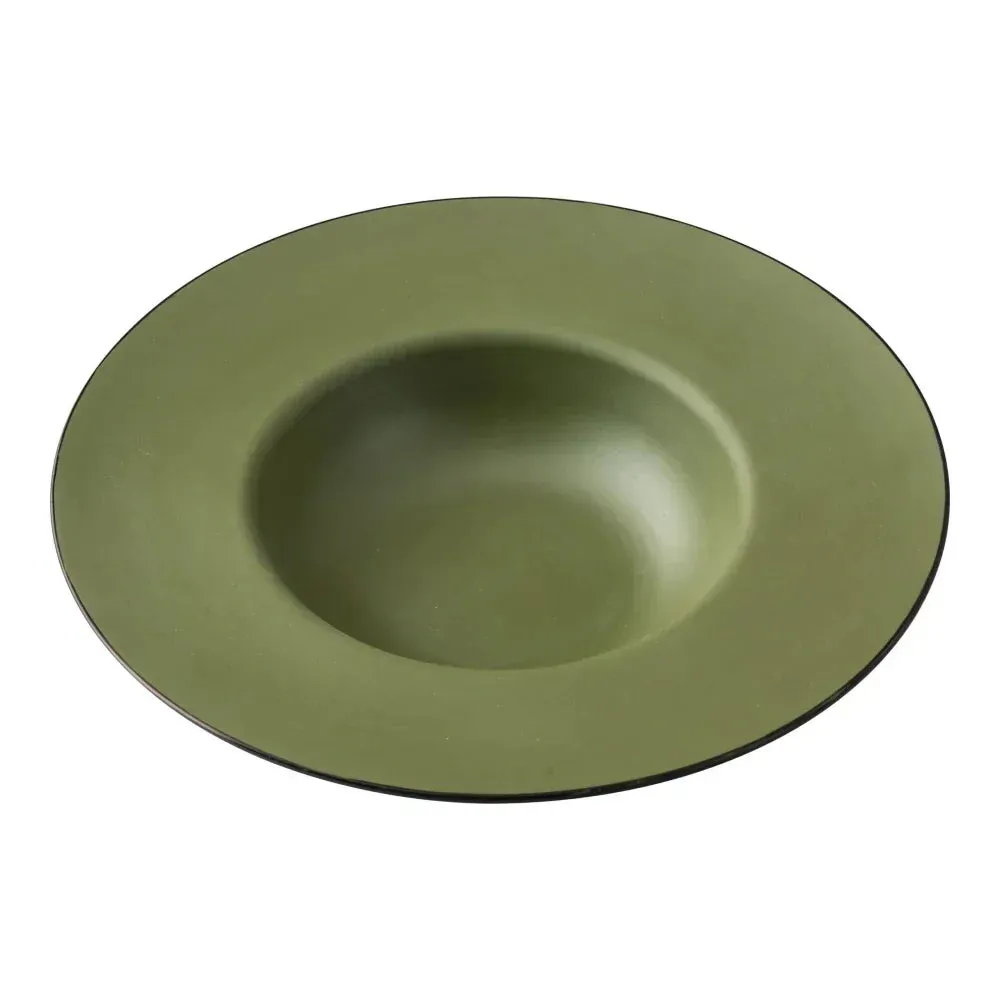 Yanco China gray green melamine Birmingham dessert plate for bulk service, crafted for style, consistency, and durability in high-demand settings.