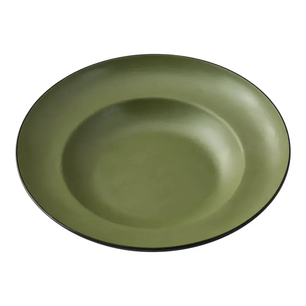 Yanco China gray green melamine Birmingham pasta bowl for bulk food service, offering lasting durability and timeless elegance for kitchens.