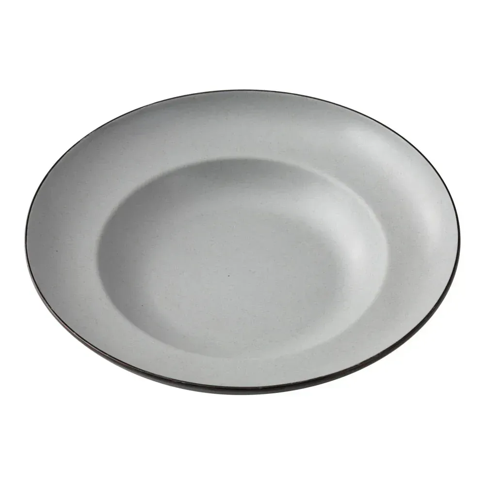 Yanco China gray-black melamine bowl with sturdy build and smooth finish, made for daily use when serving pasta, salads, or hot dishes.