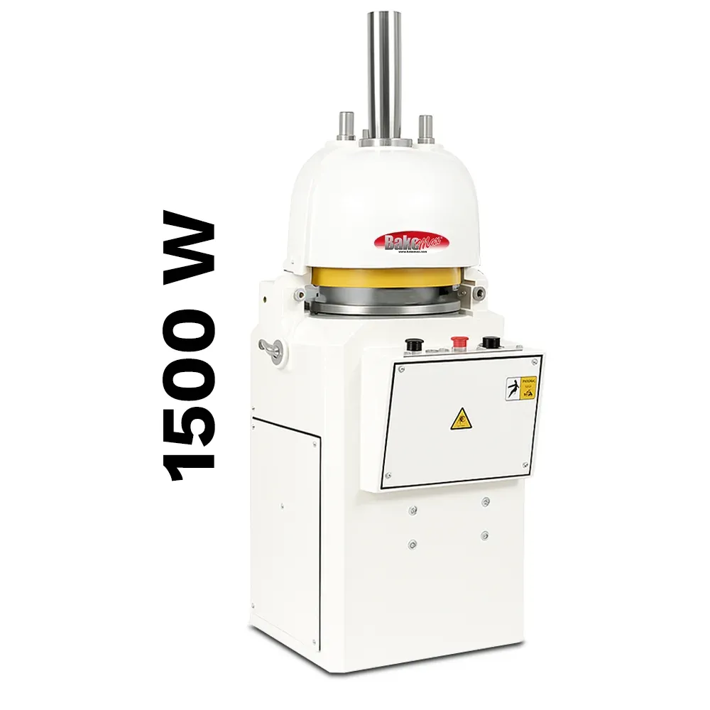 BakeMax Automatic bun dough divider with stainless steel body, high-speed gentle dough handling, compact design, easy cleaning for bakery environments