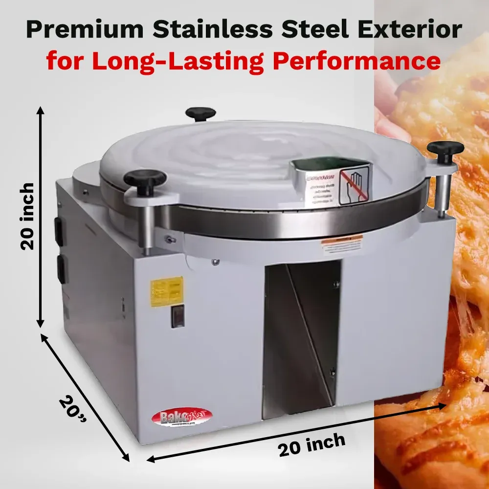 BakeMax Titan Series compact countertop dough ball rounder with stainless steel design, portion control settings, and efficient dough ball forming.