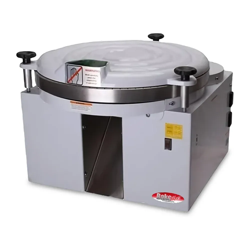 BakeMax Titan Series compact countertop dough ball rounder with stainless steel design, portion control settings, and efficient dough ball forming.