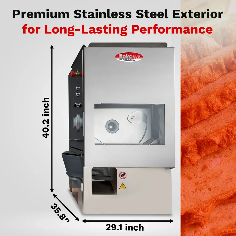 BakeMax BMDD003 Titan Series automatic dough divider and rounder with stainless steel, countertop format, and high-capacity dough portioning system.