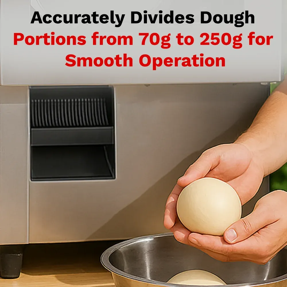 BakeMax BMDD003 Titan Series automatic dough divider and rounder with stainless steel, countertop format, and high-capacity dough portioning system.