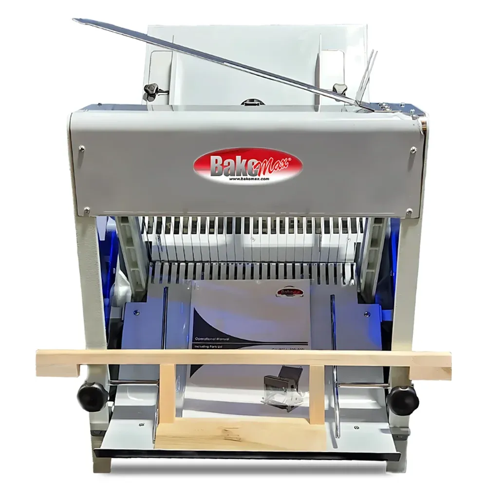 BakeMax BMGF001-5 Countertop Gravity feed bread slicer with stainless steel body, gravity feed design, Titan Series, 30-inch.
