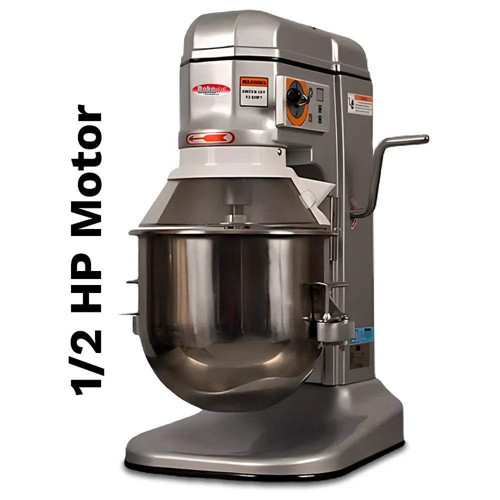 BakeMax countertop planetary mixer ideal for cafés and bakeries needing reliable performance without taking up much counter space. Smartly designed.