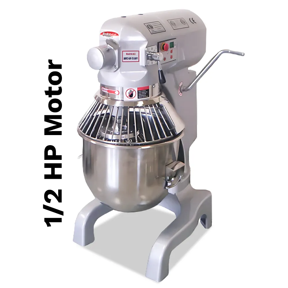 BakeMax countertop planetary mixer built for consistent mixing of batters, doughs, and whipped creams in tight spaces. Compact yet high-performing.