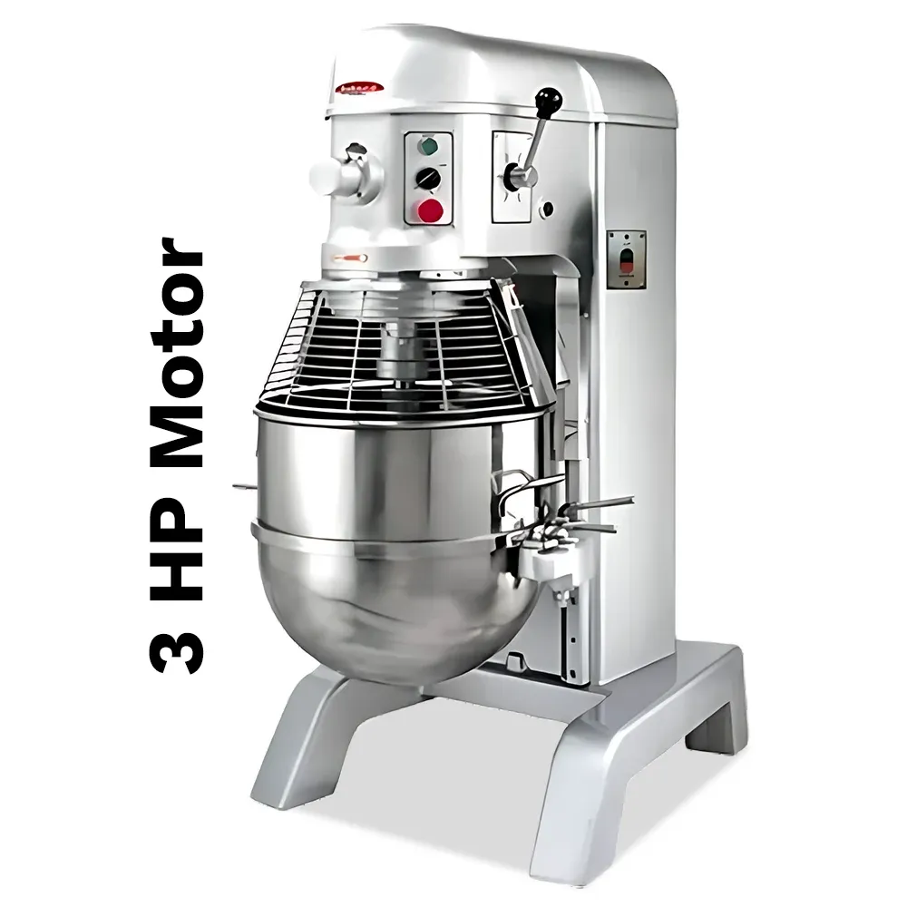 BakeMax sturdy floor planetary mixer delivering uniform mixing for bread dough and cake batter in commercial kitchens. Preferred by baking pros.