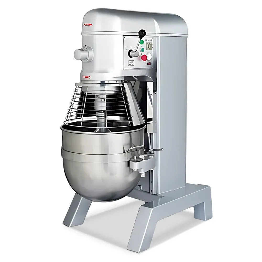 BakeMax large-capacity floor planetary mixer designed for high-volume bakeries and restaurants needing consistent dough and batter results.